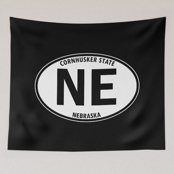 Item preview, Nebraska, NE, Cornhusker State - State Abbreviation and Motto Oval Travel Bumper Sticker for your Car or Luggage.  designed and sold by BBTravels.