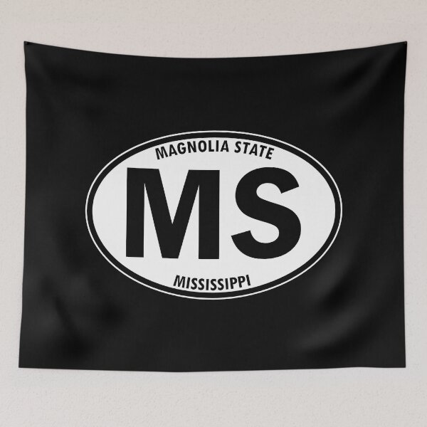 Item preview, Mississippi, MS, Magnolia State - State Abbreviation and Motto Oval Travel Bumper Sticker for your Car or Luggage.  designed and sold by BBTravels.