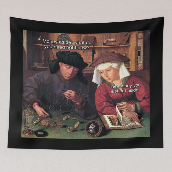 Item preview, Money aside, what do you need right now - Thanksgiving, Christmas And Birthday Party Gift Ideas for Classic Memes Lovers and Fans designed and sold by Memeing Everything.