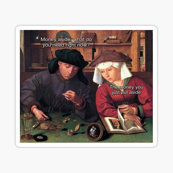 Vista previa del artículo con la obra «Dejando a un lado el dinero, ¿qué necesita en este momento? Ideas de regalos de Acción de Gracias, Navidad y fiesta de cumpleaños para amantes y fanáticos de los memes clásicos», diseñado y vendido por Memeing Everything.
