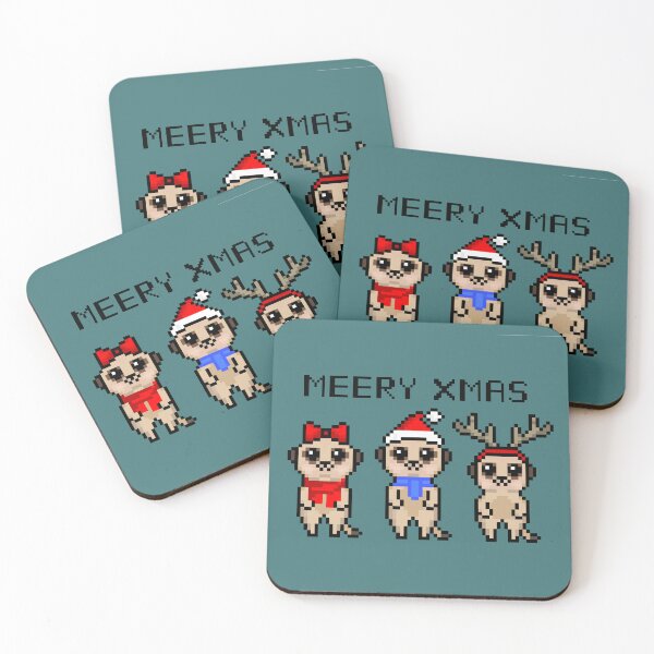 Item preview, Meery Xmas Meercats (Chibi Pixel Animal Character) designed and sold by Pixe11y.