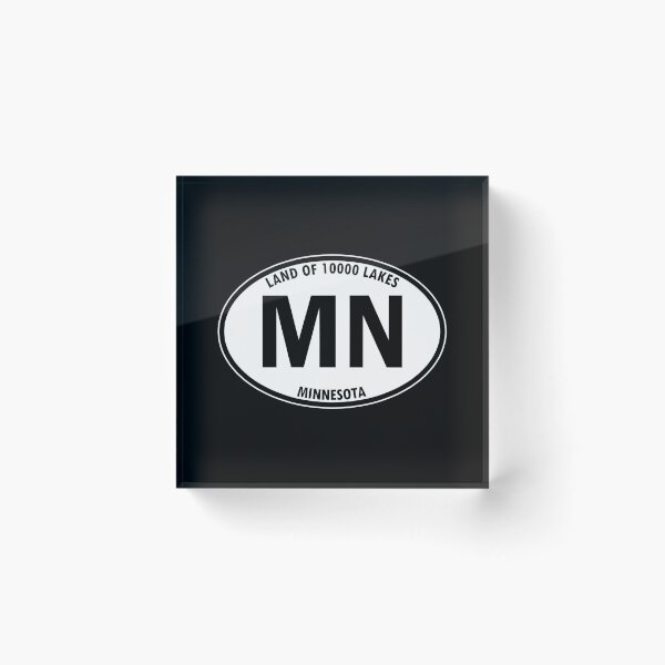 Item preview, Minnesota, MN, Land of 10000 Lakes - State Abbreviation and Motto Oval Travel Bumper Sticker for your Car or Luggage.  designed and sold by BBTravels.