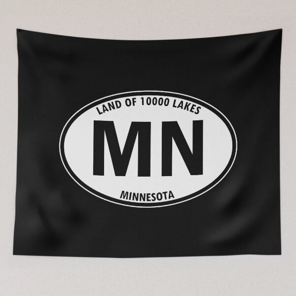 Item preview, Minnesota, MN, Land of 10000 Lakes - State Abbreviation and Motto Oval Travel Bumper Sticker for your Car or Luggage.  designed and sold by BBTravels.