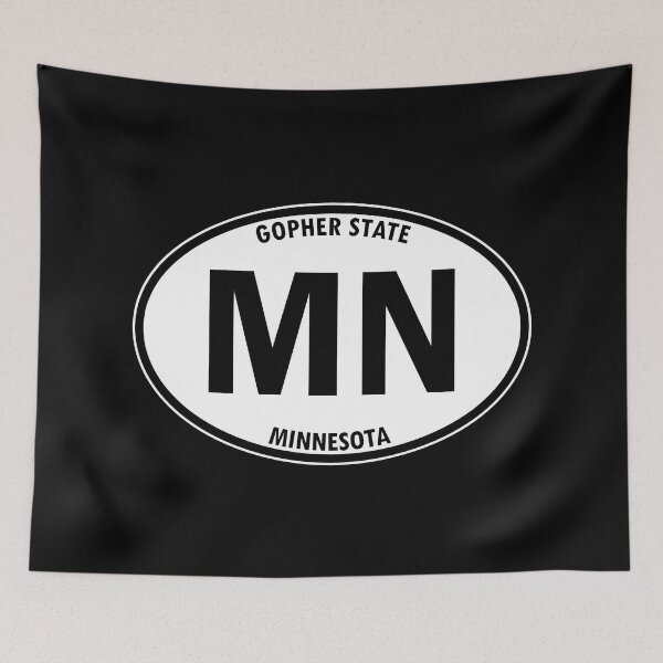 Item preview, Minnesota, MN, Gopher State - State Abbreviation and Motto Oval Travel Bumper Sticker for your Car or Luggage.  designed and sold by BBTravels.