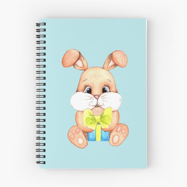 Item preview, Watercolor christmas rabbit, blue gift box, christmas bunny, new year cute gift, cute bunny designed and sold by Sunflower-7.