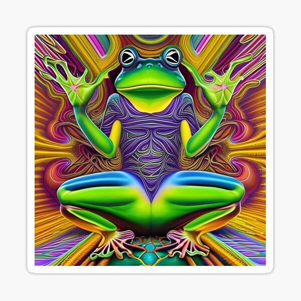 Psychedelic Frog Sticker #1-STKR-PSYF1