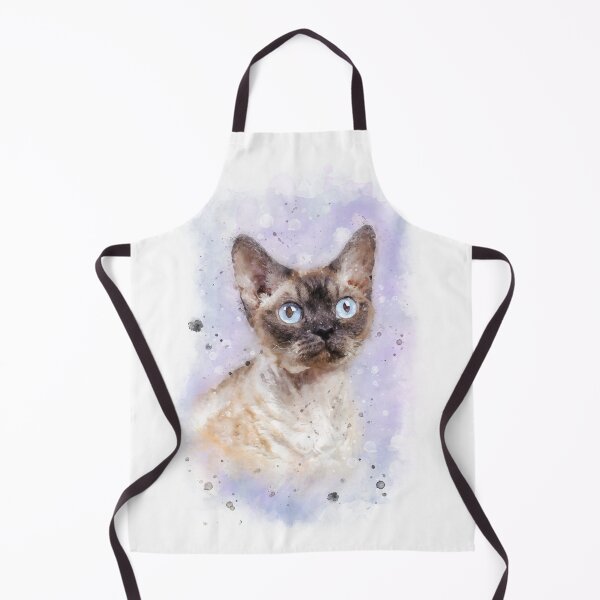 Item preview, Devon Rex cat watercolor designed and sold by PetsArt.