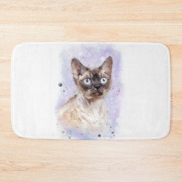 Item preview, Devon Rex cat watercolor designed and sold by PetsArt.