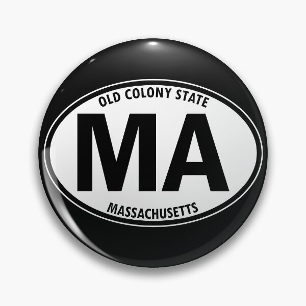 Item preview, Massachusetts, MA, Old Colony State - State Abbreviation and Motto Oval Travel Bumper Sticker for your Car or Luggage.  designed and sold by BBTravels.