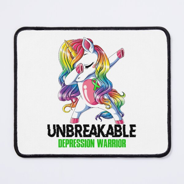 Item preview, Depression Awareness - Unicorn Depression Warrior Ribbon UNBREAKABLE designed and sold by Fernandezf.