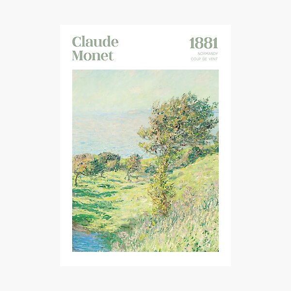 Aperçu de l'œuvre Coup de vent de Claude Monet, Vert Sauge créée et vendue par evermore-design.