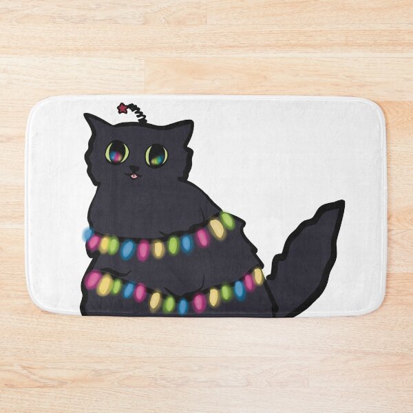 Item preview, black cat in christmas lights designed and sold by missluludraws.
