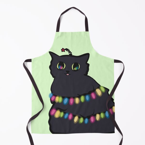 Item preview, black cat in christmas lights designed and sold by missluludraws.