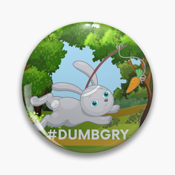 Item preview, Funny "Dumbgry" Grey Bunny Chasing Carrot on Stick designed and sold by Write-to-Rebel.
