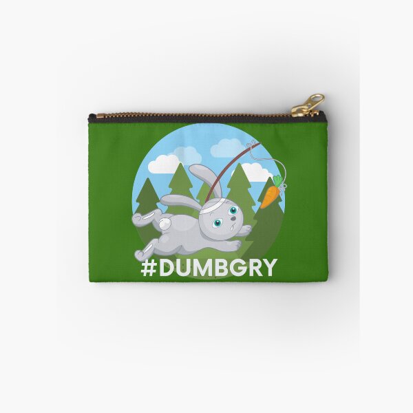 Item preview, Funny "Dumbgry" Grey Bunny Chasing Carrot on Stick designed and sold by Write-to-Rebel.