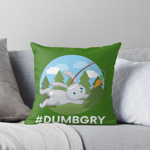 Item preview, Funny "Dumbgry" Grey Bunny Chasing Carrot on Stick designed and sold by Write-to-Rebel.