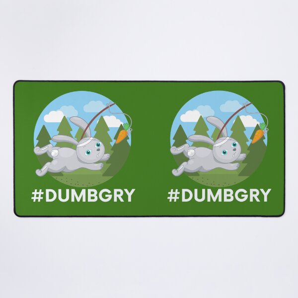 Item preview, Funny "Dumbgry" Grey Bunny Chasing Carrot on Stick designed and sold by Write-to-Rebel.
