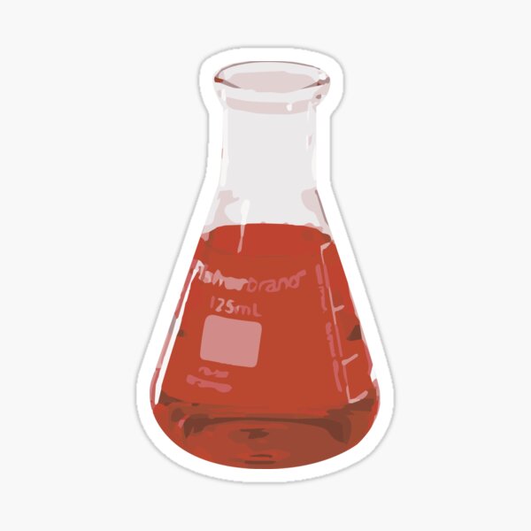 "Erlenmeyer Flask Red" Sticker for Sale by Synteny Redbubble