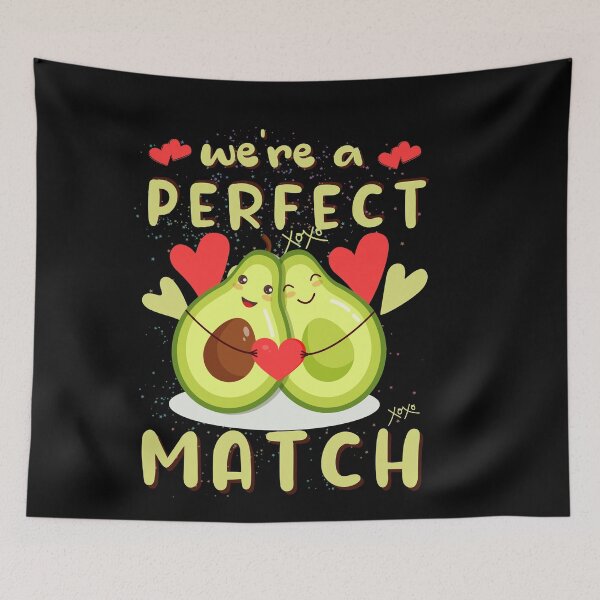 Item preview,  We're a Perfect Match Avocado Funny Valentine's Day Couples designed and sold by POPLIN ⭐ ⭐ ⭐ ⭐ ⭐.
