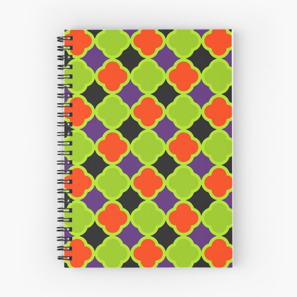 Item preview, Green Black Purple Orange Quatrefoil Pattern designed and sold by SaradaBoru.