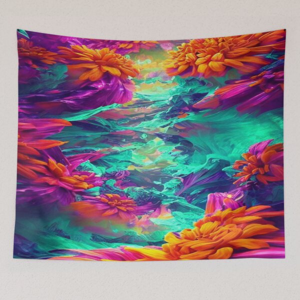 Item preview, Abstract fantasy River in Vivid Color designed and sold by calibrit.