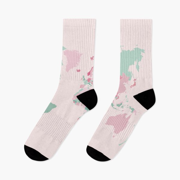 Item preview, Map of the World in Pink and Mint Green designed and sold by UrbanEpiphany.