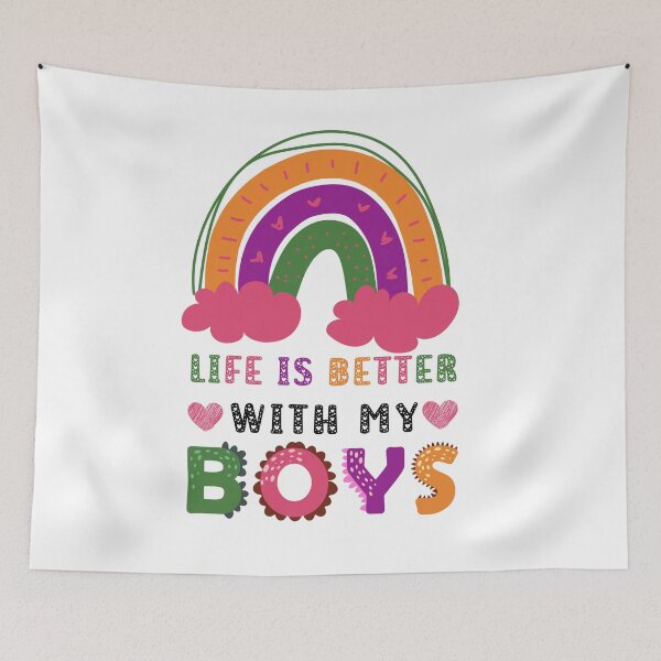 Item preview, life is better with my boys, mom of boys designed and sold by POPLIN ⭐ ⭐ ⭐ ⭐ ⭐.