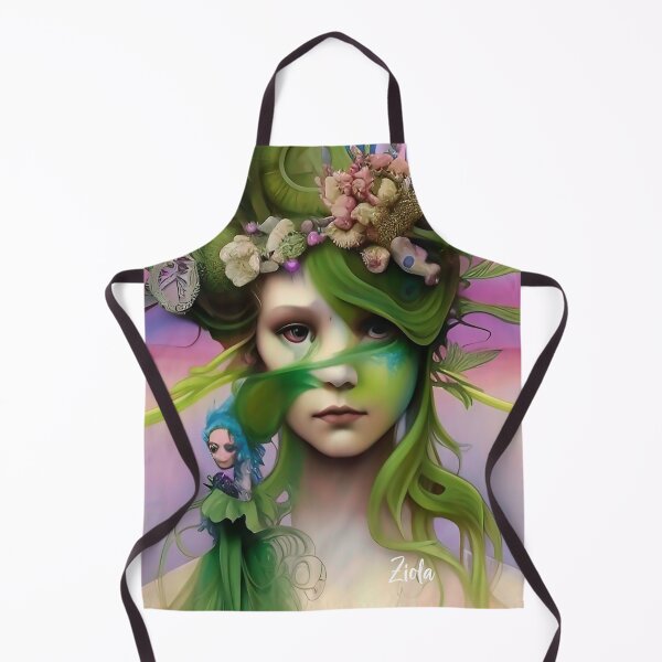 Item preview, Trippy Art Visuals Floral Painting of Girl Hippie Green Earth Goddess designed and sold by ZiolaRosa.