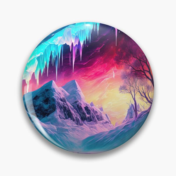 Item preview, Ice cave with aurora borealis in the arctic and magic between rocks and mountains designed and sold by Paraverse.