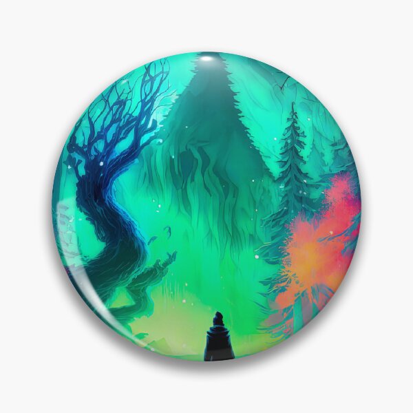 Item preview, Magical ice forest with aurora borealis in the arctic and magic between rocks and mountain designed and sold by Paraverse.