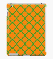 Orange and Green Quatrefoil Pattern iPad Case/Skin