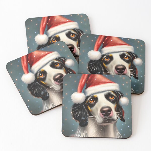 Artikelvorschau, Weihnachtsenglischer Setter, der einen Sankt-Hut trägt entworfen und verkauft von ZenEverAI.