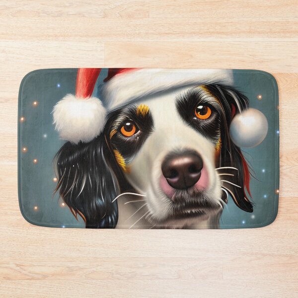 Artikelvorschau, Weihnachtsenglischer Setter, der einen Sankt-Hut trägt entworfen und verkauft von ZenEverAI.