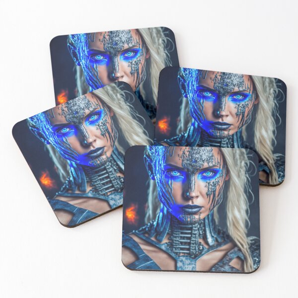 Item preview, Cybernetic Beautiful Woman in Blue designed and sold by AICreateWorlds.