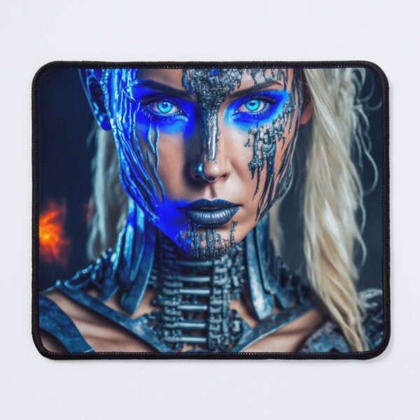 Item preview, Cybernetic Beautiful Woman in Blue designed and sold by AICreateWorlds.