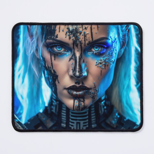 Item preview, Strong Female Cyborg in Blue designed and sold by AICreateWorlds.