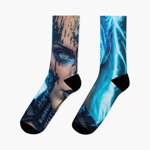Item preview, Strong Female Cyborg in Blue designed and sold by AICreateWorlds.