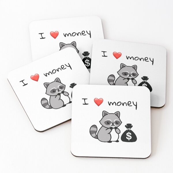 Item preview, I Heart Money Kawaii Cute Raccoon Design  designed and sold by 7designsbynature.