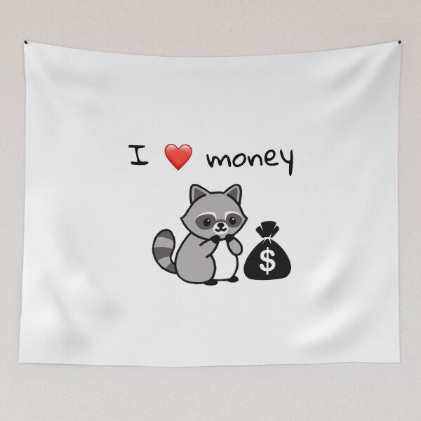 Item preview, I Heart Money Kawaii Cute Raccoon Design  designed and sold by 7designsbynature.