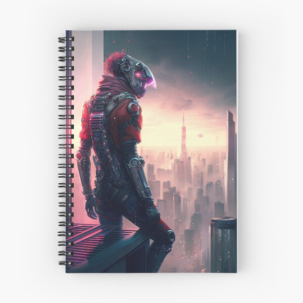 Item preview, Cyberpunk Character On A Ledge Overlooking A City designed and sold by TortillaChief.
