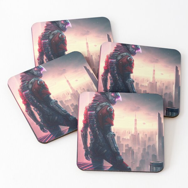 Item preview, Cyberpunk Character On A Ledge Overlooking A City designed and sold by TortillaChief.