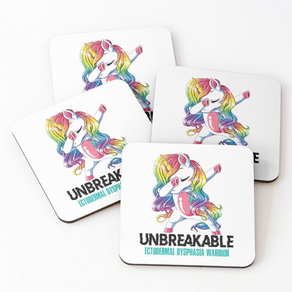 Item preview, Ectodermal Dysphasia Awareness - Unicorn Ectodermal Dysphasia Warrior Ribbon UNBREAKABLE designed and sold by Fernandezf.
