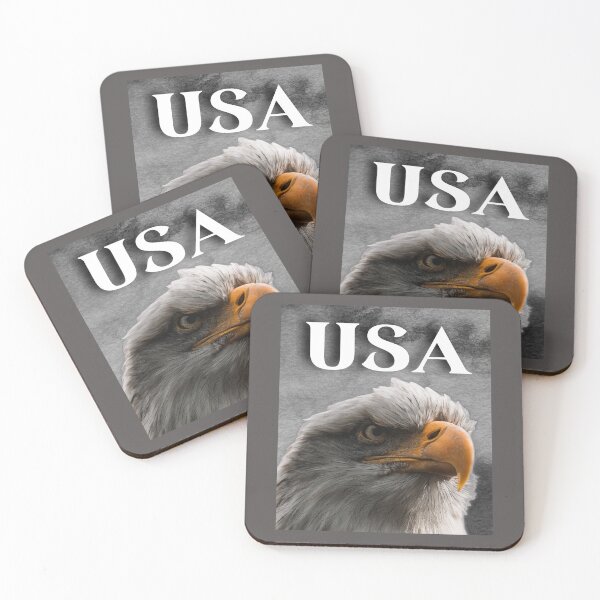 Item preview, USA with an American Bald Eagle watching and waiting designed and sold by AmericaFreedom.