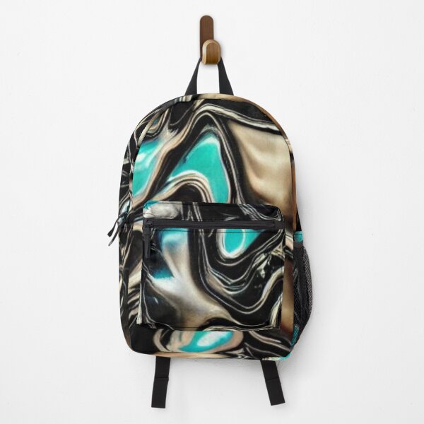 Item preview, Liquid Metal Gold and Turquoise on Black designed and sold by calibrit.