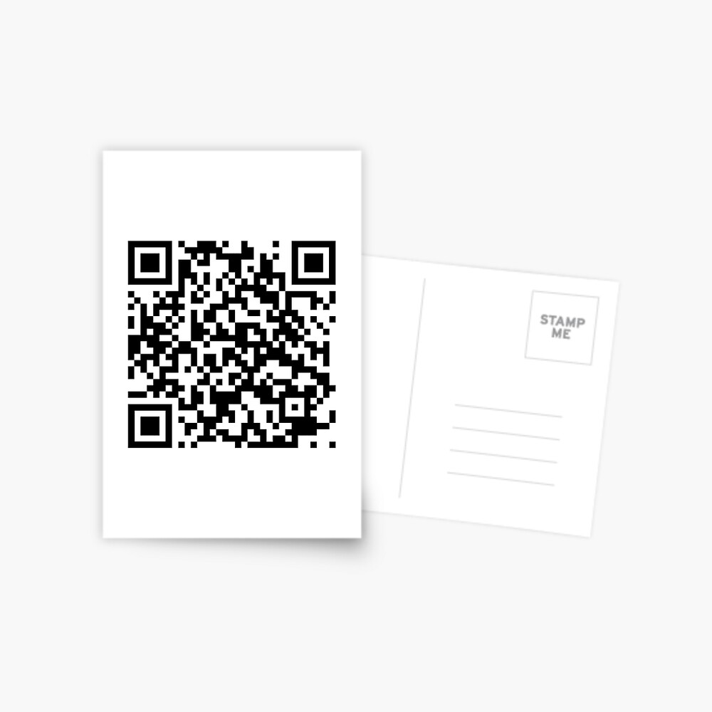 rick-astley-never-gonna-give-you-up-qr-code-rick-roll-song-postcard-for-sale-by