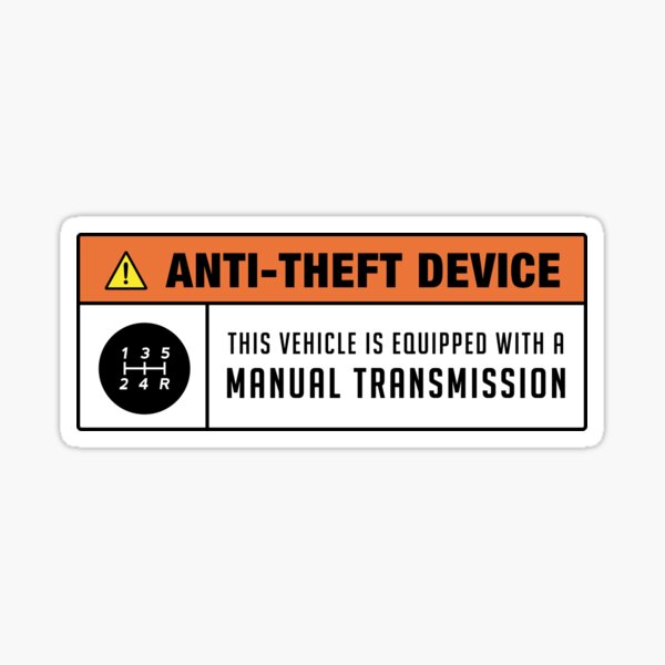 Anti-Theft Device - Manual transmission - 5 speed Sticker