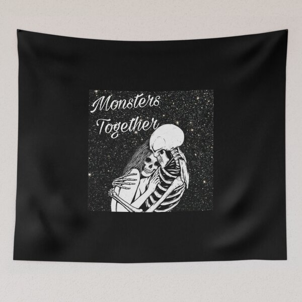 Item preview, Monsters Together Skeletons in Space designed and sold by 7designsbynature.