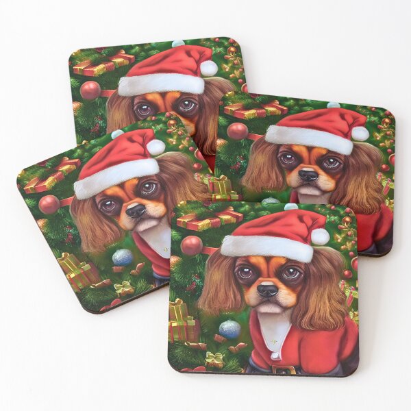 Item preview, Christmas English Toy Spaniel Wearing A Santa Hat designed and sold by ZenEverAI.