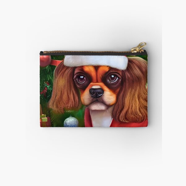 Item preview, Christmas English Toy Spaniel Wearing A Santa Hat designed and sold by ZenEverAI.