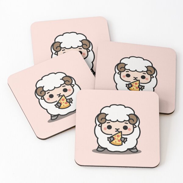 Item preview, Cute Little Sheep Eating Pizza designed and sold by HappyDoodlen.